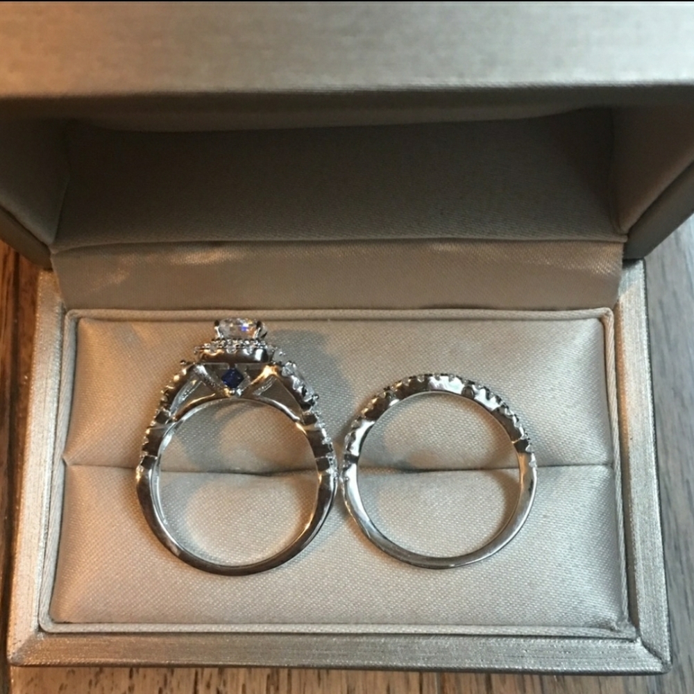 3pcs Stamp 925 Silver Engagement Bridal set - Picture 4 of 5